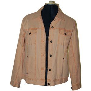 Chico's sz 2 pink trucker denim jacket Large